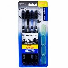 Charcoal Deep clean whiter teeth Brush 4 in 1